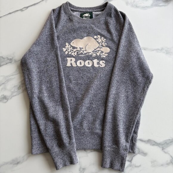 Roots Original Crew Sweatshirt SALT & PEPPER XS - Picture 2 of 5